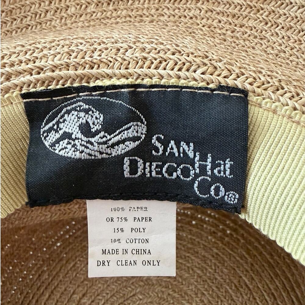 San Diego Hat Co Wide Brim Floppy Sun Hat Straw Beach Resort Tan OS Minimalist - Picture 4 of 5